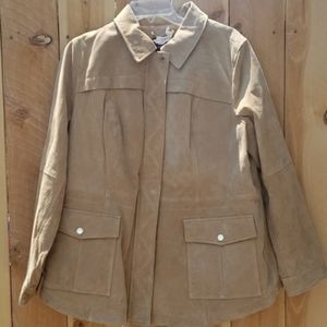 Isaac Mizrahi Tan Suede Jacket Large NWOT